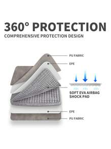 Shockproof PU Laptop Sleeve Anti-Collision Notebook Bag Compatible With MateBook HP SurfaceBook Autumn University Essentials Laptop Bag For Women Mac Book Case Back To School - Grey - View 5