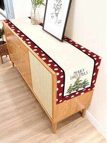 1 Stück Tischläufer mit Weihnachtsmuster, 4 Stücke Tischsets mit Weihnachtsmuster, geeignet für Feiertage, Partys, Geburtstage, Abendessen, Küchen- und Esszimmer Tischdekoration, ganzjährige Heim- und Wohnzimmer Dekoration