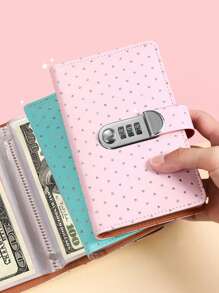 2025 Autumn/Winter Promotion New Bestselling Rhinestone Decorated Password Notebook, Large Capacity Cash & Document Storage