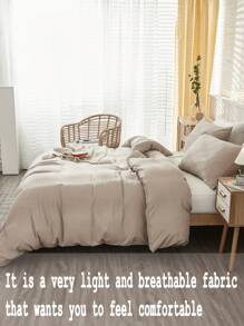 Ensemble de couette taupe, ensemble de literie de style ferme bohème 3 pièces, ensemble de couette couleur unie minimaliste, couverture de couette en microfibre douce. 1 couette, 2 taies d'oreiller, sans couette. Literie pour l'école.