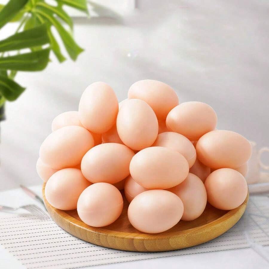 6/10/12pcs Realistic Artificial Chicken Eggs, Farm Animal Supplies, Nest Accessories, Decorative Eggs