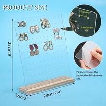 QY Pin Display Organizer Acrylic Pin Collection Holder 132 Holes Enamel Pins Display Frame Stand With Wooden Base Pin Gift Multipurpose Earring Display Holder Board 2601 - Clear - View 3