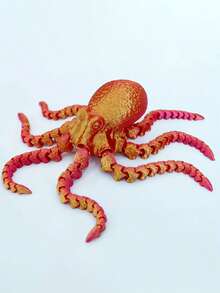 3D Printed Flexible Octopus, Laser Octopus Colorful Soft Creature, Freely Movable Joints, Creative Toy That Can Be Freely Shaped, Christmas New Year Character Gift, Desktop Decor Aquarium Landscape (Random Eyes) - Purple - View 5
