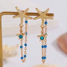 Summer Starfish & Sea Turtle Earrings, Beach Style Earrings, Bohemian Jewelry Earrings For Women