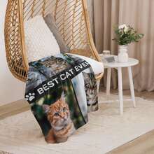 1pc Personalized Flannel Blanket, Can Print Multiple Photos, Customized Pet Photos And Pet Names, High-Definition Printed Custom Photo Blanket, Gift For Dogs, Memorial Blanket, Excellent Holiday Gift, Comfortable, Warm, Soft, Intimate, Unique Customization, Personalized Elegance - Multicolor - View 6