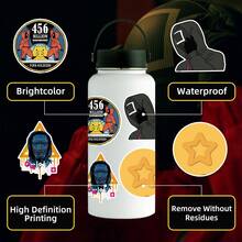 SQUID GAME 25Pcs/1 Set Stickers Set, Unique Characters, Symbols & Game Scenes, Premium Waterproof Graffiti Stickers For Laptop, Phone, Water Bottles, Scrapbooking, DIY Projects, Perfect Gift For Fans - Multicolor - View 7