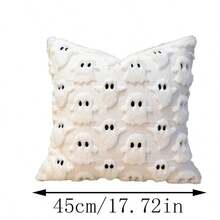 万圣节幽灵毛绒枕套，3D 蓬松靠垫套，适用于客厅沙发，[单人枕套] - 彩色 - 查看 7