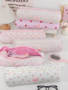 1 Peça de Bolsa de Armazenamento de Secador de Cabelo com Padrão Floral e Laço, Bolsa de Armazenamento de Modelador de Cabelo, Bolsa de Armazenamento de Secador de Cabelo Portátil para Viagem, Bolsa Cosmética Multifuncional Portátil para Viagem, Bolsa de Viagem para Armazenamento de Artigos de Toalete, Capa Protetora à Prova de Poeira que Pode Armazenar Secadores de Cabelo, Ferros de Ondular, Chapinhas, Grampos de Cabelo, Pentes, Necessidades de Cruzeiro e Férias, Presentes de Dama de Honra de Casamento, Presentes de Feriado