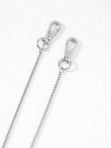 1 件时尚简约不锈钢裤链，适合青少年、休闲、户外、运动、度假、旅行、毕业礼物、生日、日常穿着