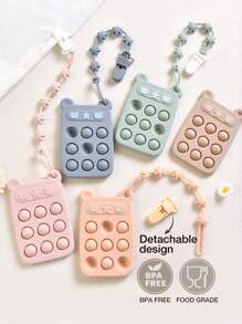 1 Set Baby Silicone Teething Toys, Chew Molar Stick, Anti-Bite Teether With Pacifier Clip, Suitable For Baby Boys And Girls