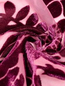 Easter Gift Shawl,Burnout Velvet Kimono Cardigan For Women With Tassels, Pattern Placement Printing, Swimsuit Cover-Up, Wine Red, 1 Size Fits All - Rượu vang đỏ - Xem 5