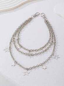 1件朋克风时尚腰链，双层裤链，多功能金属双层链，可搭配背包、项链、裙子，嘻哈配饰，适合夏季、秋季、万圣节等场合。 - 彩色 - 查看 9