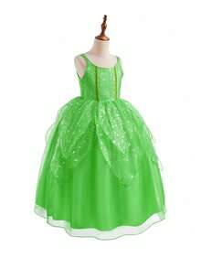 Set de 8 piezas de vestido de tutú con tirantes sin mangas en color verde, accesorio de disfraz para niñas, para fiestas, Halloween, Navidad