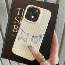 1pc TPU Material Blue Summer Bikini Stripe Pattern Phone Case Compatible With IPhone/ Phones - White - View 3