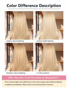 26 Inch Blonde Long Loose Wave Wig With Neat Bangs, Suitable For Halloween, Christmas, Carnival, And Other Holiday Wear, Can Be Worn In Daily Life, Heat-Resistant Synthetic Fiber Can Be Styled And Dyed, Adjustable Rose Net Wigs, Breathable For Summer - Vàng - Xem 9