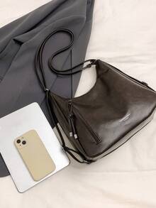 2023秋季新款韩版时尚女背包休闲大容量多功能单肩包带链条 - 咖啡 - 查看 7