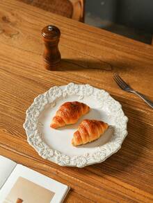 1pc French Vintage Palace Style Floral Embossed Ceramic Coffee Cup & Saucer Set - Multicolor - View 9