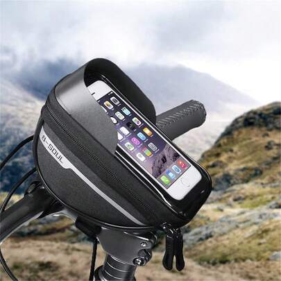 Bicycle Bag Phone Holders, Bike Phone Holder Waterproof Bike Phone Mount Cycling Handlebar Bag With Touchscreen Bicycle Phone Cycling Bag For IPhone Smart Phone Up To 6.8''