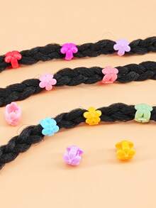 60pcs Hair Braids Beads Headwear Cute Candy Colors Plastic Hairpins Summer Hair Claw Clips For Girls Hair Accessories Loc Hair Jewelry For Braids For Girls