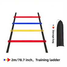 1 Set de Escalera de Agilidad Colorida de PP, para Entrenamiento de Velocidad, Escalera de Velocidad Horizontal Multisize con Conos, Equipo de Ejercicio de Técnica de Fútbol y Baloncesto, Equipo de Entrenamiento de Acondicionamiento Físico de Fútbol - Multicolor - Ver 4