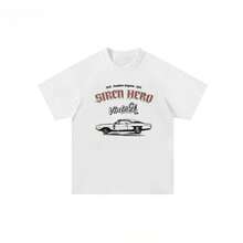 1 Piece Of Custom American Style Short Sleeve T-Shirt For Men And Women, Summer Couple Clothing, High-End Niche Brand, 180g 100% Cotton. - 黑色 4 - 查看 6
