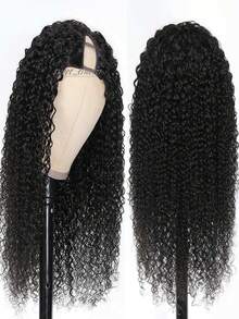 Deep Wave V Part Wig Human Hair For Women 180 Density Upgrade U Part Human Hair Wig Brazilian Remy Curly Glueless Wigs Clip In For Beginner Friendly No Sew In No Glue Natural Color 28 Inch - Natural Black - Xem 3