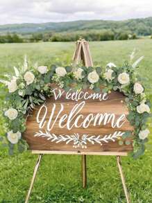 1 件 6 英尺桉树花环，人造装饰花环，适用于婚礼装饰、绿色花环、家庭聚会装饰、餐桌装饰、秋季家居装饰 - 白色 - 查看 8