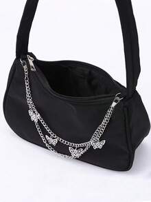 包包女新款时尚手提斜挎包简约休闲大容量托特包时尚单肩包女 - 黑色 - 查看 3