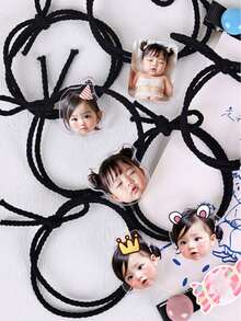 1pc/5pcs/10pcs Customized Acrylic 3D Spring Hair Clips, Acrylic Custom Pet, Character, Anime, Celebrity, Idol, Game Cute 3D Spring Hair Clips, Waterproof And Dirt-Resistant, Can Be Given As Gifts To Friends And Classmates, Offline Activities, Comic Conventions, Concert And Music Festival Accessories To Make You Stand Out! - Black - View 2