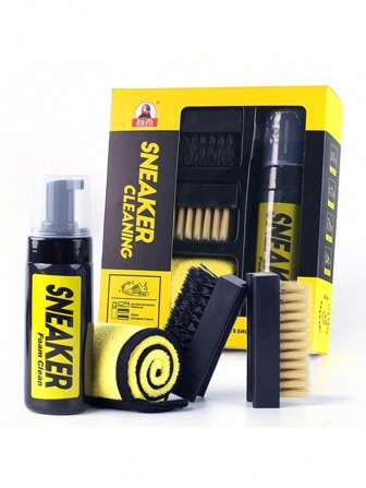 Shoe Cleaner Kit For Sneaker, White Shoe Cleaning Kit, With 2 Shoe Brush & Towel Included,Water-Free Foam Sneaker Cleaner,With Shoe Brush And Shoe Cloth,Work On White Shoe,Suede,Boot,Canvas,PU,Fabric,Etc,Cleaning Brush,Shoe Brush,Shoe Cleaner,Cleaning Tools