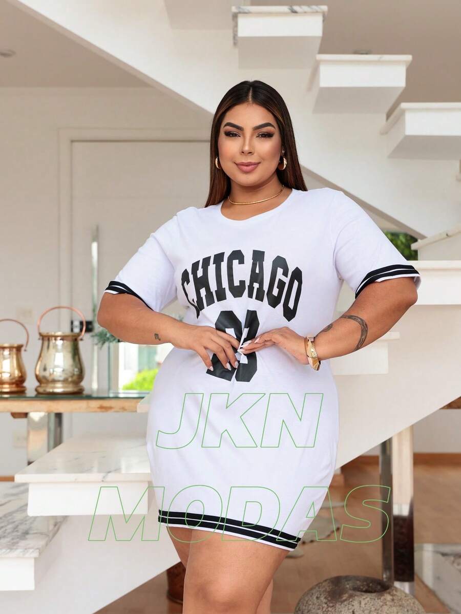 DRESS Women's T-Shirt PLUS SIZE 23 100% Cotton Short Sleeve Women's T-Shirt Foreign Fashion - 白色 - 查看 1