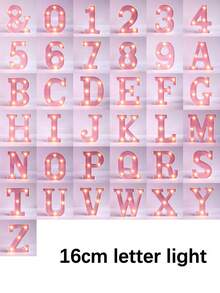 1 件 16 厘米/21 厘米 LED 字母灯，粉色闪烁字母灯，电池供电，房间装饰夜灯，桌面中心装饰，用于卧室、家庭、生日派对装饰、夜间婚礼、生日、圣诞灯、女孩礼物、儿童房装饰、婴儿房装饰、迎婴派对、情人节装饰 - 暖白光 - 查看 10