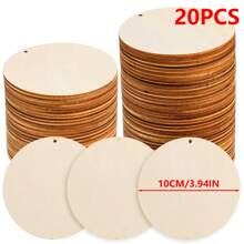 100 Pieces Raw Wooden Rings With Holes, 2.5/5/10/15cm Multiple Specifications Round Wooden Discs For DIY Crafts Painting And Doodling Christmas Decorations