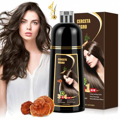 1 pieza Champú colorante, champú con tinte natural para el cabello, colorea el cabello en minutos, 500 ml, suave y sin irritación a la piel, Adecuado tanto para hombres como para mujeres