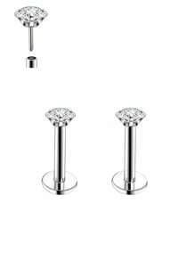 زوج من أقراط الأنف بدون خيط وزن 20 جرام، دبوس أنف لابريت 8 مم، أقراط نابي للثقب في الهيليكس والتراجوس والكونش، خاتم أنف ذهبي مرصع بزركونيا مكعبة 2 مم 3 مم 4 مم، أقراط غضروف غير مسببة للحساسية