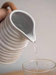 1 pieza Jarrón de cerámica blanca de 6 pulgadas, adecuado para flores, tulipanes y juncos, jarrón con estilo rústico en relieve, se puede usar como decoración de mesa, hogar, sala de estar, comedor, decoración de oficina