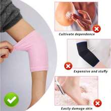 2件装护肘保湿套肘部凝胶覆盖脚跟袜肘套护肘适用于SPA保湿干裂皮肤护理 - 粉色 - 查看 3