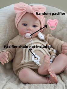 Lifelike 45 Cm Meadow Reborn Baby Doll, 18 Inch Full Body Soft Silicone Vinyl Girl Doll, 3D Painted Skin With Visible Veins Vinyl Limbs, Realistic Detailed Hand Painted Hair Handmade Art Doll - Collectible Art Doll Christmas Gift/Birthday Gift/Thanksgiving Gift (Some Accessories Are Random)