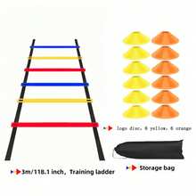 1 Set de Escalera de Agilidad Colorida de PP, para Entrenamiento de Velocidad, Escalera de Velocidad Horizontal Multisize con Conos, Equipo de Ejercicio de Técnica de Fútbol y Baloncesto, Equipo de Entrenamiento de Acondicionamiento Físico de Fútbol - Multicolor - Ver 9