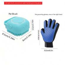1pc Summer Pet Bath Brush, Silicone Massage Rubber Grooming Tool With Shampoo Storage For Dogs And Cats