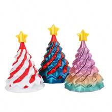 1pc 2025 New 3D Printed Spinning Christmas Tree Fidget Toy, Colorful Christmas Tree Shaped , Home Decor, Stress Relief Toy, Creative Craft, Perfect Gift For Birthday, Christmas, Halloween - Multicolor - View 6