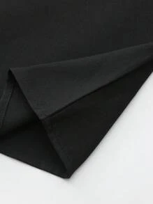 穆斯林男士长袍，长袖，立领，热钻，时尚沙特阿拉伯宽松男士长袍，伊斯兰宽松正装长袍 - 黑色 - 查看 9