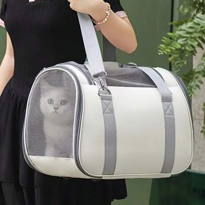 1個 折りたたみ式通気性ペットキャリーバックパック、小型犬&猫用ポータブルスリングバッグ、屋外使用に適しています
