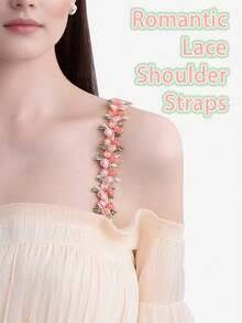 Women's Elegant Lingerie Accessories, Women's Underwear Shoulder Straps, Lace Lace Underwear Straps, Embroidered Leakable Shoulder Straps, High Elastic Shoulder Straps, Camisole Straps, Invisible Bra Straps, Suitable For Weddings, Parties For A Variety Of Occasions, Women's Underwear Accessories With A Variety Of Clothing Matching