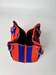 Túi Tote Phong Cách Hàn Quốc Dung Tích Lớn Cho Nữ, Túi Xách Thời Trang & Bền Bỉ, Thích Hợp Cho Việc Mua Sắm, Du Lịch Và Lưu Trữ. Túi Dệt Cá Nhân Hóa, Món Quà Tuyệt Vời Cho Bạn Bè - trái cam - Xem 6