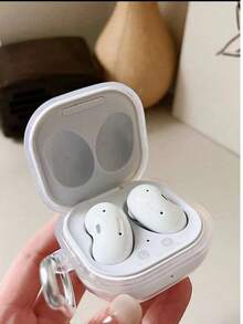 1pc Transparent Earphone Case With Silver Hook, Fits Various Brands - White - View 3