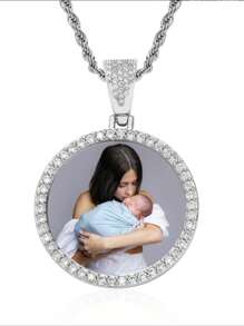 1 Customized Picture Necklace, Hip-Hop Style Personalized Pendant Necklace Jewelry, Angel Wing Necklace, Customized Picture Jewelry Gift With Pendant, Valentine's Day/Halloween/Christmas,Jewelry & Watches,Chic Autumn,Custom Name Stainless Steel Necklace, Personalized Nameplate - Multicolor 2 - View 3