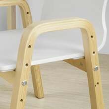 SoBuy KMB24-Wx2 Set Of 2 Height-Adjustable Chairs With Armrests And Backrest, White, Seat Height 23-35 Cm - White - View 5