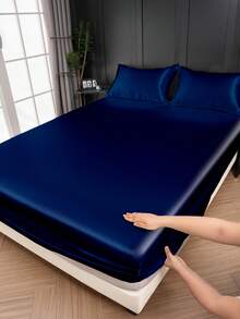 2/3 件套奢华缎面床笠套装、床上用品、丝滑触感床垫保护套（无填充物）、适用于卧室的亲肤舒适床笠、纯色缎面床笠套装、凉爽透气的床上用品、柔软丝滑的极简主义风格床单、适用于大号双人床、特大号双人床、全尺寸、可机洗、1 件床垫套和 1/2 件枕套、完美的节日礼物、秋季装饰、房间装饰、返校、学校用品