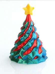 1pc 2025 New 3D Printed Spinning Christmas Tree Fidget Toy, Colorful Christmas Tree Shaped , Home Decor, Stress Relief Toy, Creative Craft, Perfect Gift For Birthday, Christmas, Halloween - Multicolor - View 19